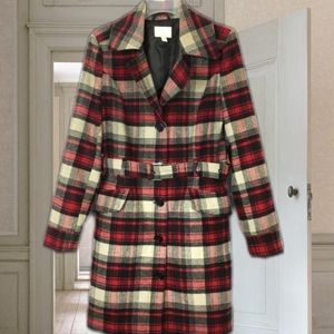 Converse Red Plaid Trench Belted Womens Size M All Star